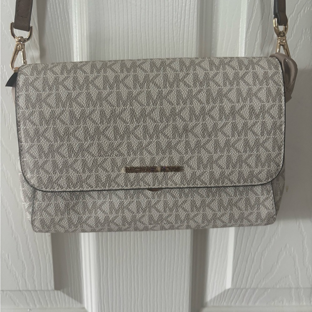 Michael Kors Gray Crossbody Bag with Signature Monogram